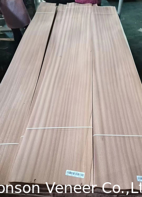 1 mm Meubels Sapele Hout Veneer Sapelli Flat Cut Panel AA-klasse